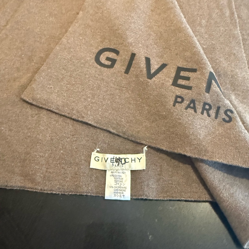 Givenchy Brown Logo Cashmere Blend Knit Scarf NEW